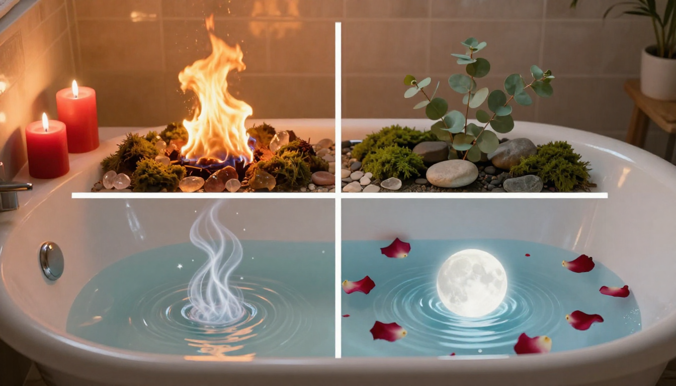 Rituais de Banho Espiritual por Elemento do Zodíaco: Purificar, Aterr​ar, Incendiar, Fluir